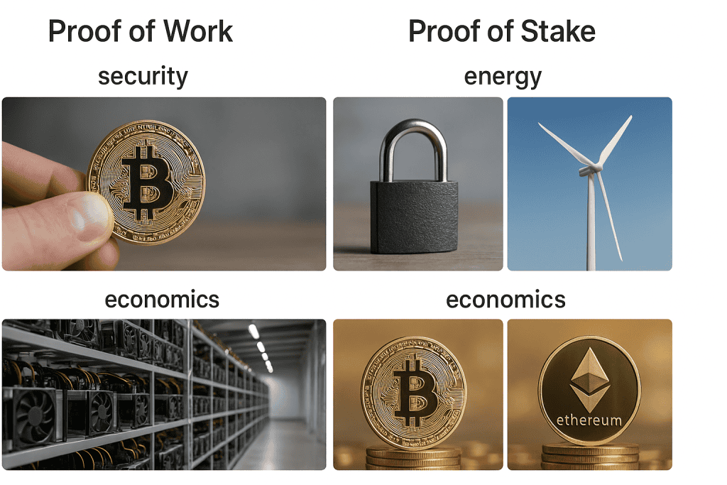 Proof of Work vs Proof of Stake: Security, Energy, and Economics